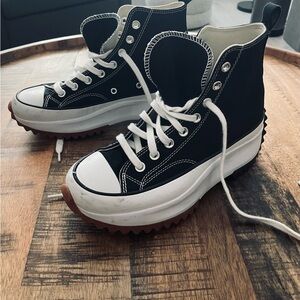 Converse Chuck Taylor Black and White High-Top Platform Sneakers